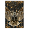 Xxl Wandbild Eule Inmitten Goldener Blaetter Hochformat Produktvorschau Frontal