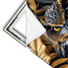 Xxl Wandbild Eule Und Goldene Blaetter Hochformat Materialvorschau
