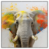 Xxl Wandbild Farbenexplosion Mit Elefant Quadrat Produktvorschau Frontal