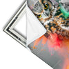 Xxl Wandbild Farbenexplosion Mit Eule Quadrat Materialvorschau