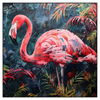 Xxl Wandbild Flamingo Dschungel Eleganz Quadrat Produktvorschau Frontal