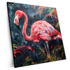 Xxl Wandbild Flamingo Dschungel Eleganz Quadrat Produktvorschau Seitlich