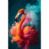 Xxl Wandbild Flamingo In Bunter Rauchwolke Hochformat Motivvorschau