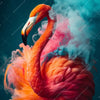 Xxl Wandbild Flamingo In Bunter Rauchwolke Quadrat Motivvorschau