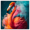 Xxl Wandbild Flamingo In Bunter Rauchwolke Quadrat Produktvorschau Frontal