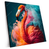 Xxl Wandbild Flamingo In Bunter Rauchwolke Quadrat Produktvorschau Seitlich