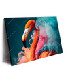 Xxl Wandbild Flamingo In Bunter Rauchwolke Querformat Produktvorschau Seitlich
