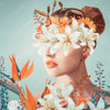 Xxl Wandbild Florales Frauenportraet Viola Quadrat Motivvorschau