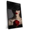 Xxl Wandbild Frau Mit Hut Rose Hochformat Produktvorschau Seitlich