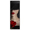 Xxl Wandbild Frau Mit Hut Rose Schmal Produktvorschau Frontal