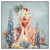 Xxl Wandbild Frauenportrait Mit Blumen Quadrat Produktvorschau Frontal