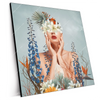 Xxl Wandbild Frauenportrait Mit Blumen Quadrat Produktvorschau Seitlich