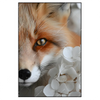 Xxl Wandbild Friedlicher Fuchs Und Blumen Hochformat Produktvorschau Frontal