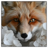Xxl Wandbild Friedlicher Fuchs Und Blumen Quadrat Produktvorschau Frontal