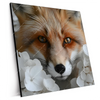 Xxl Wandbild Friedlicher Fuchs Und Blumen Quadrat Produktvorschau Seitlich
