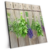 Xxl Wandbild Frische Kraeuter An Holzstange Quadrat Produktvorschau Seitlich