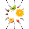 Xxl Wandbild Fruechte Auf Gabeln Hochformat Motivvorschau