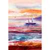 Xxl Wandbild Gemaelde Mit Boot Im Sonnenuntergang Hochformat Motivvorschau