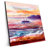 Xxl Wandbild Gemaelde Mit Boot Im Sonnenuntergang Quadrat Produktvorschau Seitlich
