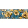 Xxl Wandbild Goldene Blumen Auf Blau Panorama Motivvorschau