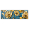 Xxl Wandbild Goldene Blumen Auf Blau Panorama Produktvorschau Frontal