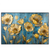 Xxl Wandbild Goldene Blumen Auf Blau Querformat Produktvorschau Frontal