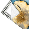 Xxl Wandbild Goldene Blumen Auf Blau Schmal Materialvorschau