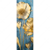 Xxl Wandbild Goldene Blumen Auf Blau Schmal Motivvorschau