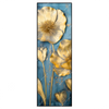Xxl Wandbild Goldene Blumen Auf Blau Schmal Produktvorschau Frontal
