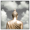 Xxl Wandbild Goldene Buddha Statue Quadrat Produktvorschau Frontal