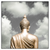 Xxl Wandbild Goldene Buddha Statue Quadrat Produktvorschau Frontal