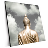 Xxl Wandbild Goldene Buddha Statue Quadrat Produktvorschau Seitlich