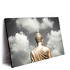 Xxl Wandbild Goldene Buddha Statue Querformat Produktvorschau Seitlich