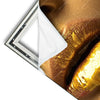 Xxl Wandbild Goldene Lippen Hochformat Materialvorschau