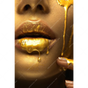 Xxl Wandbild Goldene Lippen Hochformat Motivvorschau
