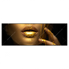 Xxl Wandbild Goldene Lippen Panorama Produktvorschau Frontal