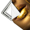 Xxl Wandbild Goldene Lippen Quadrat Materialvorschau