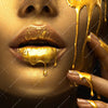 Xxl Wandbild Goldene Lippen Quadrat Motivvorschau