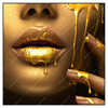 Xxl Wandbild Goldene Lippen Quadrat Produktvorschau Frontal