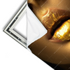 Xxl Wandbild Goldene Lippen Querformat Materialvorschau
