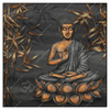 Xxl Wandbild Goldener Buddha Bambus Quadrat Produktvorschau Frontal