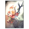 Xxl Wandbild Hirsch Blumen Hochformat Produktvorschau Frontal