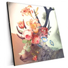Xxl Wandbild Hirsch Blumen Quadrat Produktvorschau Seitlich
