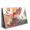 Xxl Wandbild Hirsch Blumen Querformat Produktvorschau Seitlich