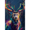 Xxl Wandbild Hirsch Im Leuchtenden Farbmix Hochformat Motivvorschau