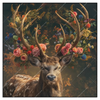 Xxl Wandbild Hirsch Mit Floralem Geweih Quadrat Produktvorschau Frontal