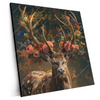 Xxl Wandbild Hirsch Mit Floralem Geweih Quadrat Produktvorschau Seitlich