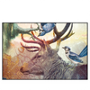 Xxl Wandbild Hirsch Voegel Querformat Produktvorschau Frontal