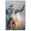 Xxl Wandbild Hochlandrind Bunter Vogel Hochformat Produktvorschau Frontal