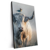Xxl Wandbild Hochlandrind Bunter Vogel Hochformat Produktvorschau Seitlich
